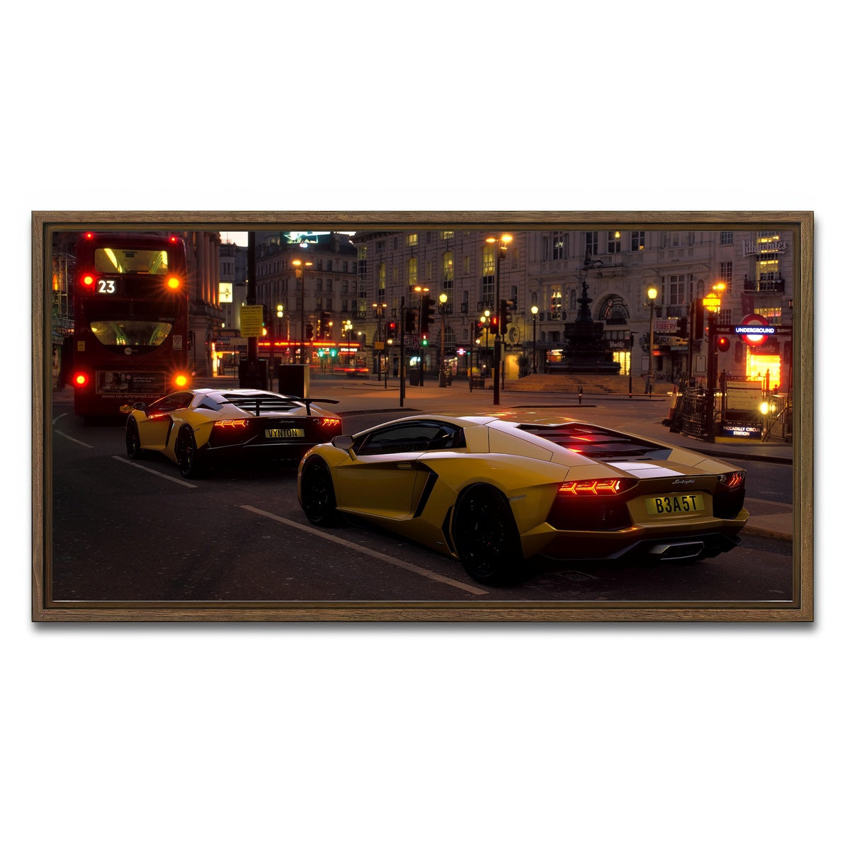 AUTO-MOCKUP WHITE | TRAFFIC JAM | 1 Piece | Walnut Framed Canvas | group=2x1