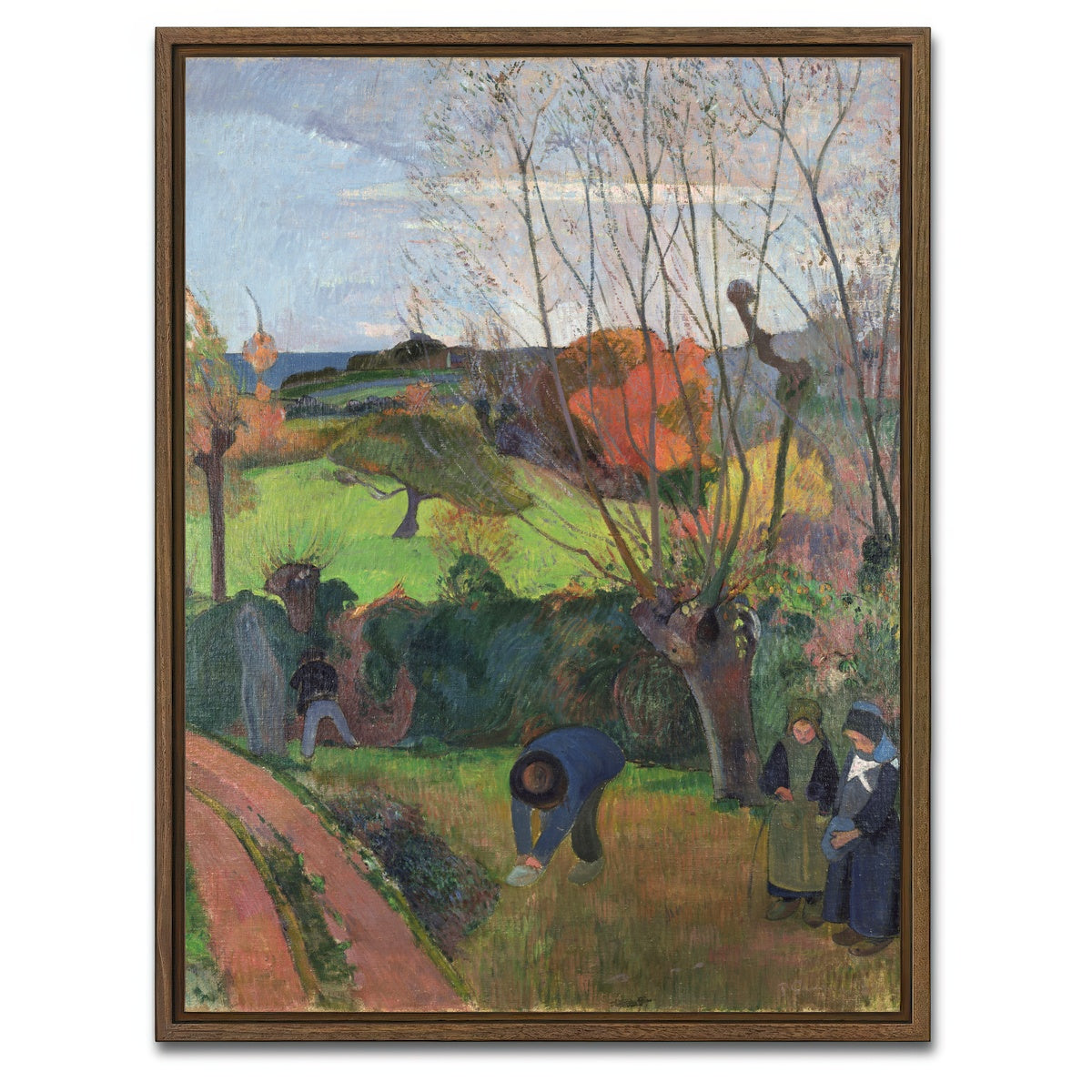 AUTO-MOCKUP WHITE | Tahitian landscape | 1 Piece | Walnut Framed Canvas | group=3x4