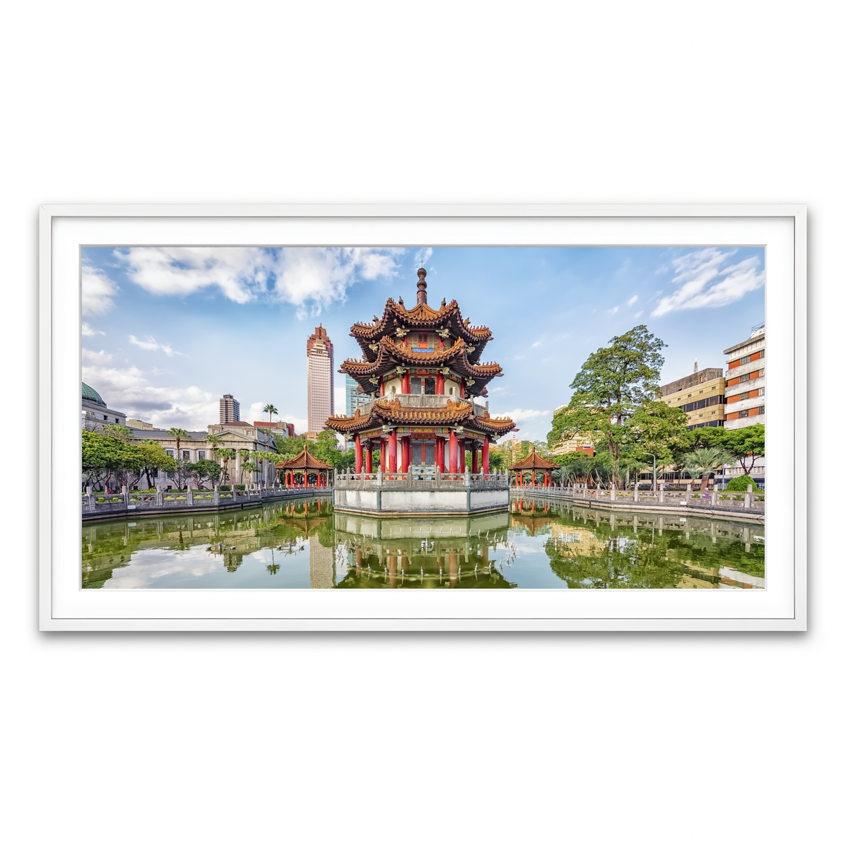 Framed Print 2x1 White