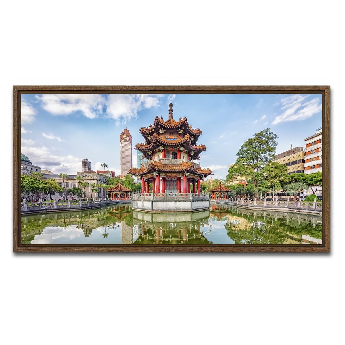 AUTO-MOCKUP WHITE | Taipei City | 1 Piece | Walnut Framed Canvas | group=2x1