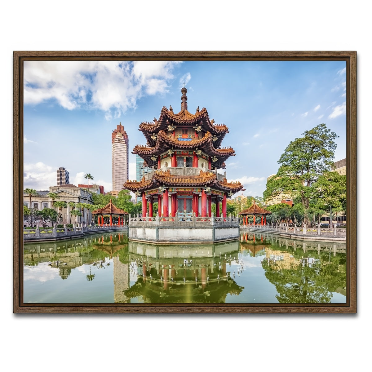 AUTO-MOCKUP WHITE | Taipei City | 1 Piece | Walnut Framed Canvas | group=4x3