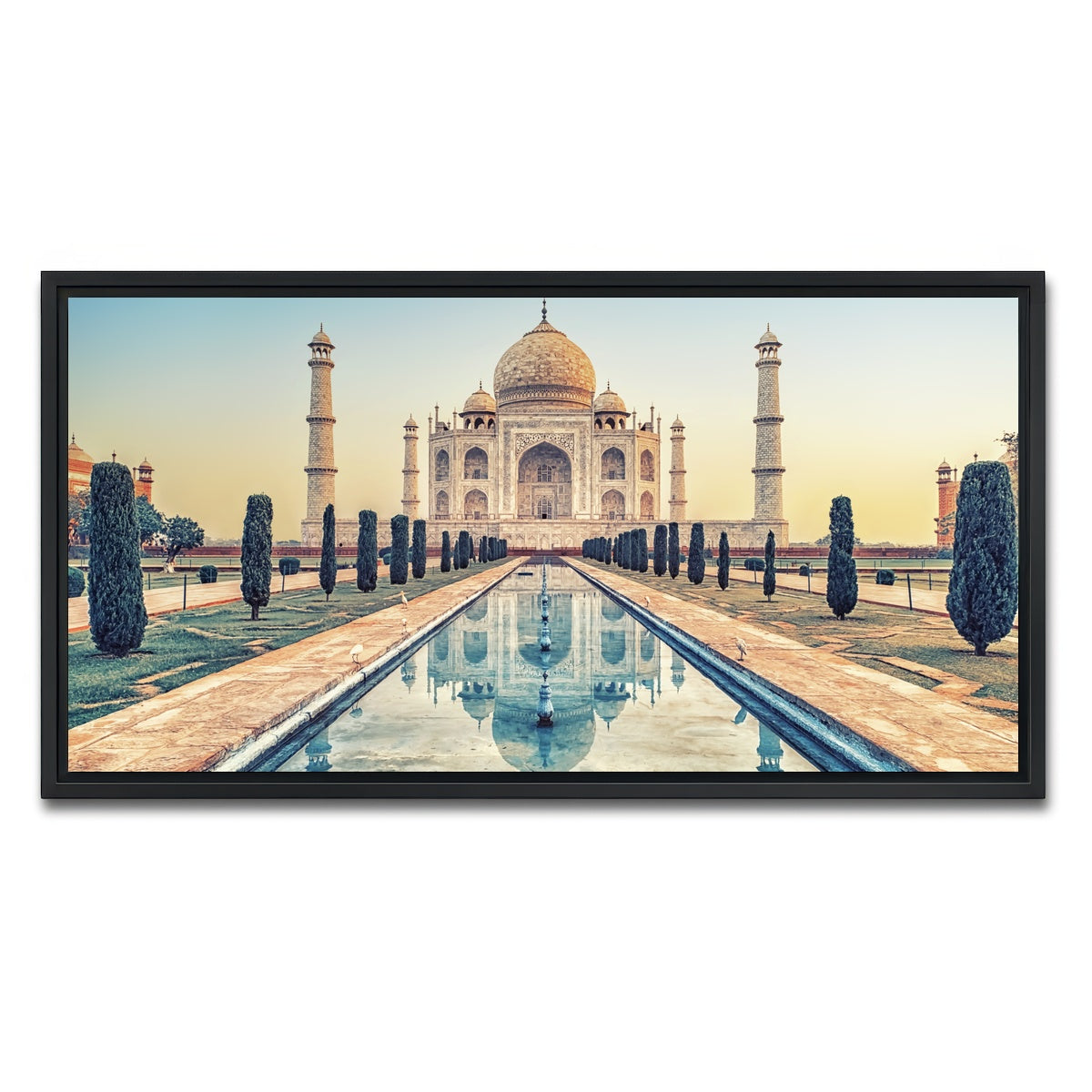 AUTO-MOCKUP WHITE | Taj Mahal Mausoleum | 1 Piece | Black Framed Canvas | group=2x1