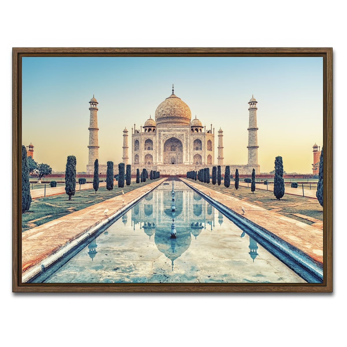 AUTO-MOCKUP WHITE | Taj Mahal Mausoleum | 1 Piece | Walnut Framed Canvas | group=4x3