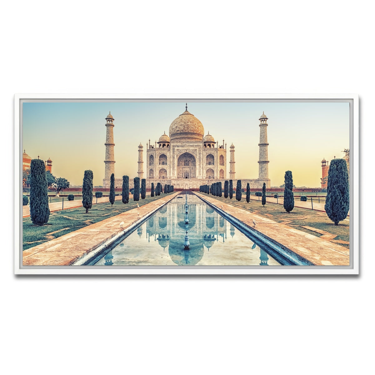 AUTO-MOCKUP WHITE | Taj Mahal Mausoleum | 1 Piece | White Framed Canvas | group=2x1