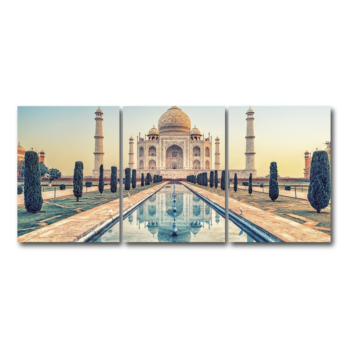 AUTO-MOCKUP WHITE | Taj Mahal Mausoleum | 3 Piece | Gallery Wrap Canvas | group=18x24