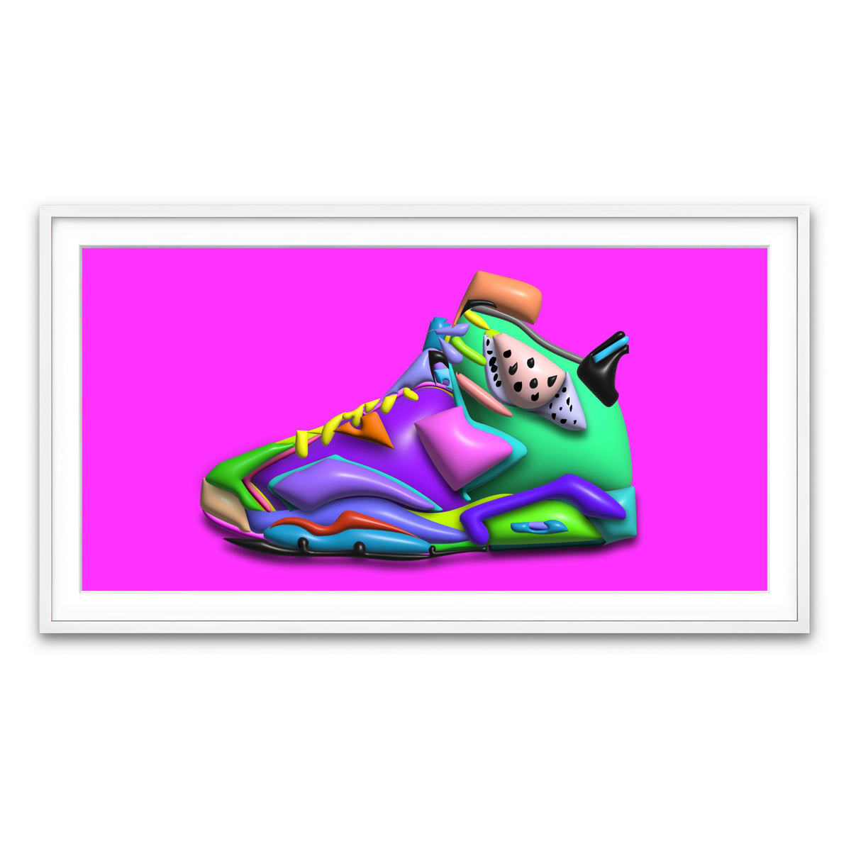 Framed Print 2x1 White