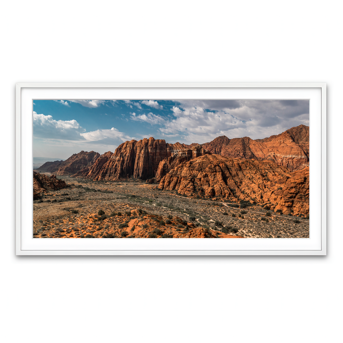 Framed Print 2x1 White