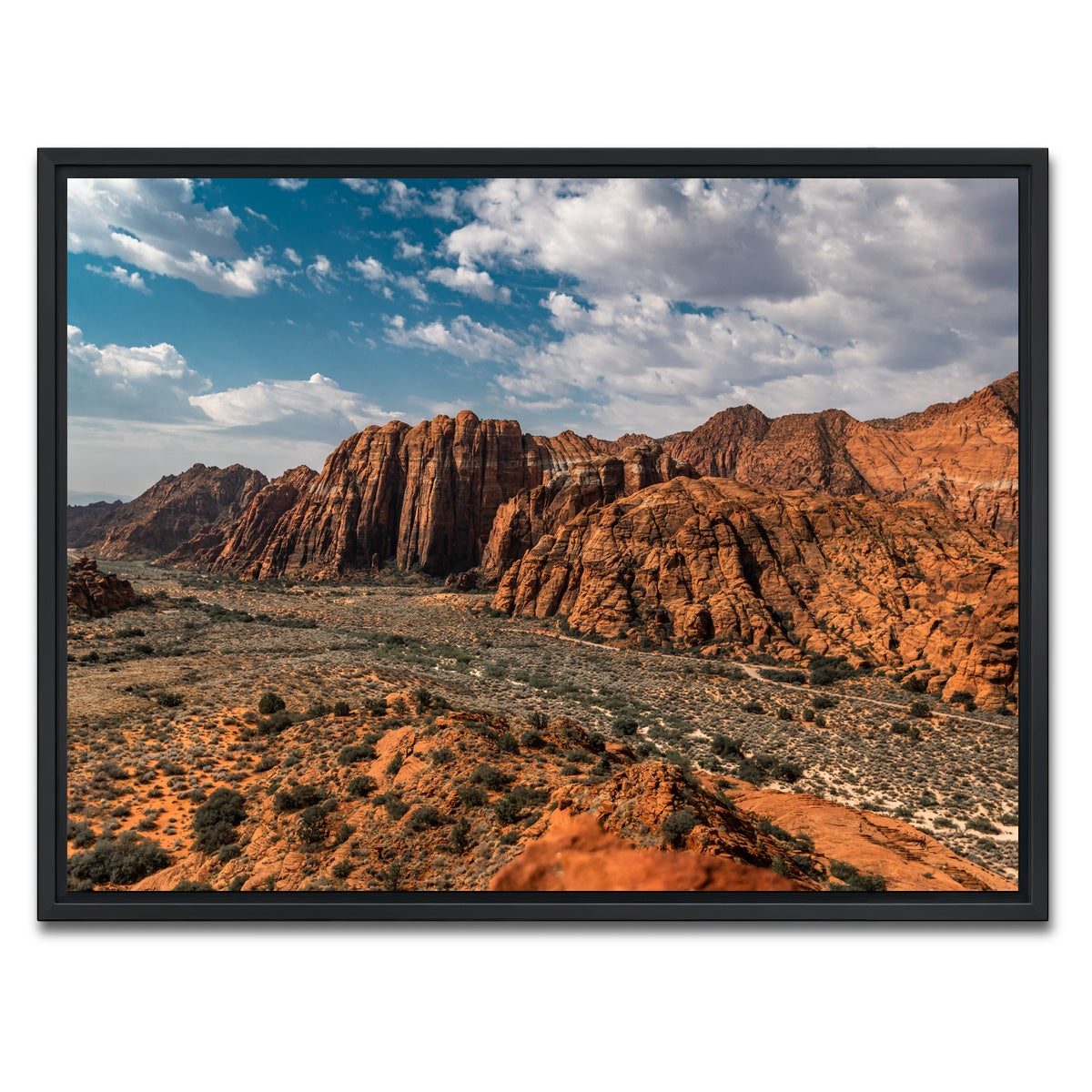 AUTO-MOCKUP WHITE | Tan & Blue | 1 Piece | Black Framed Canvas | group=4x3