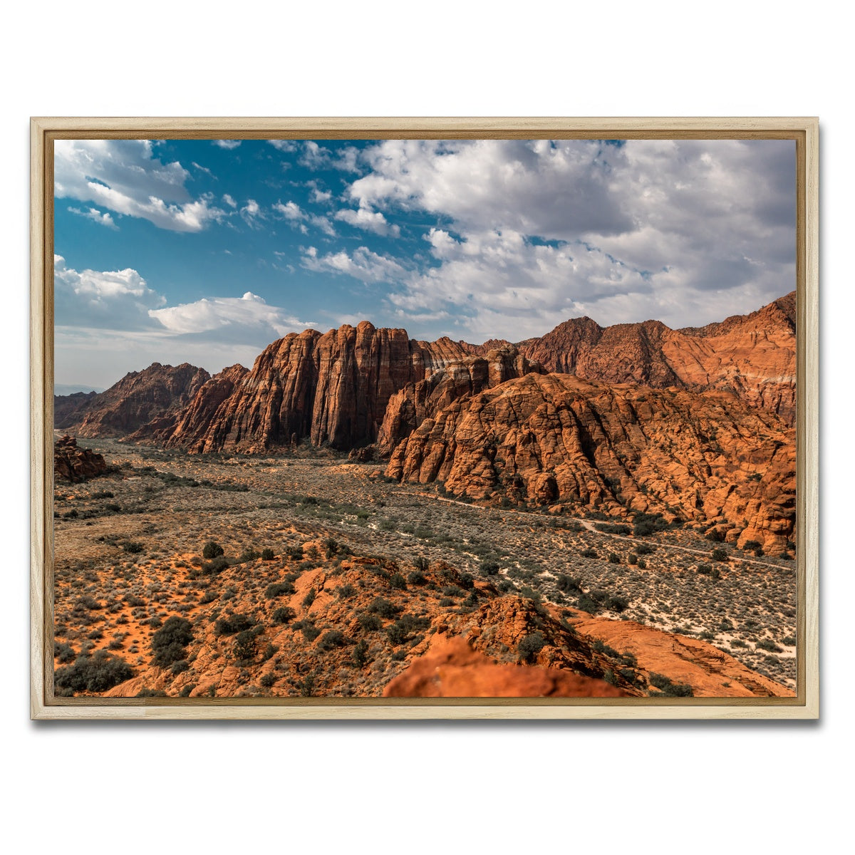 AUTO-MOCKUP WHITE | Tan & Blue | 1 Piece | Natural Framed Canvas | group=4x3