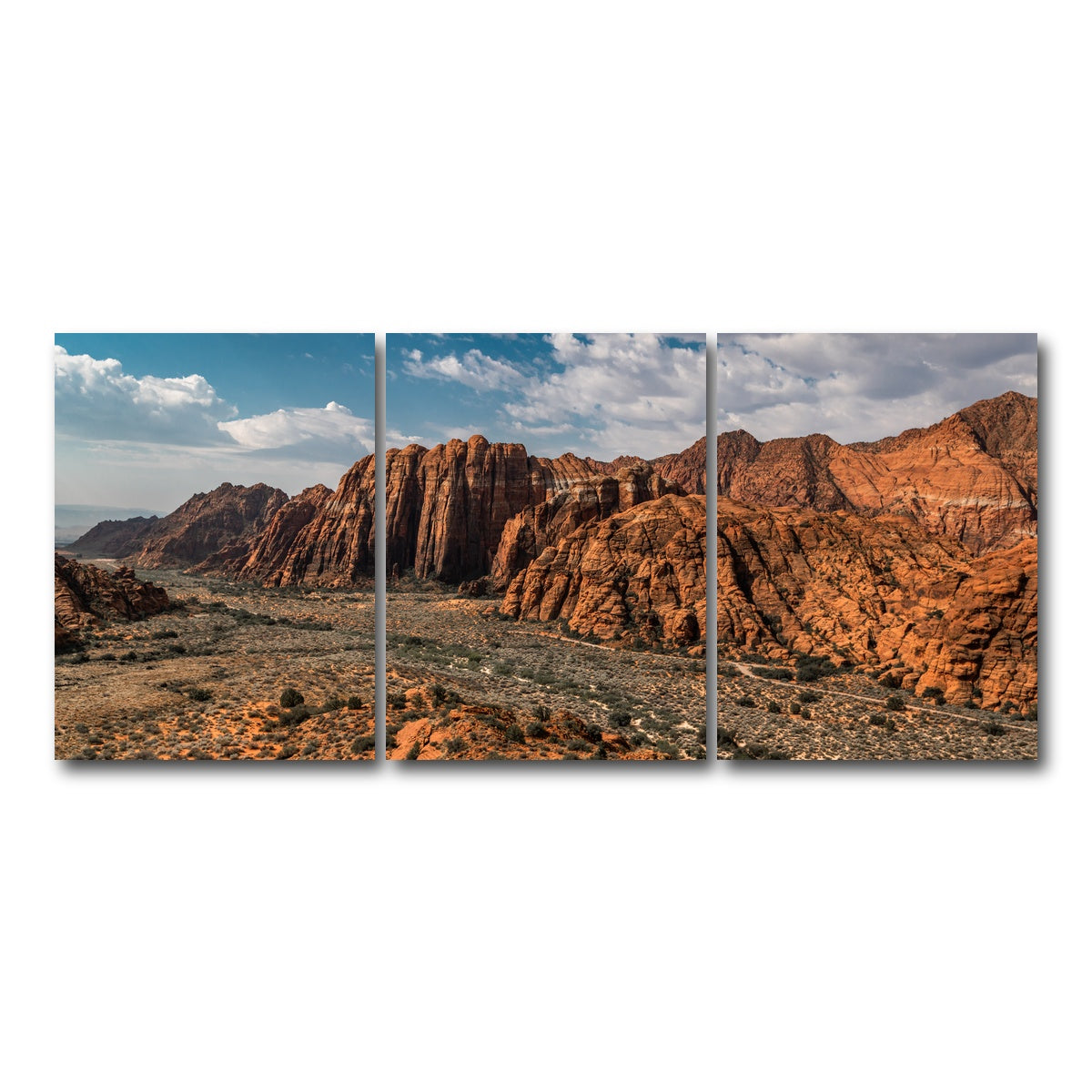 AUTO-MOCKUP WHITE | Tan & Blue | 3 Piece | Gallery Wrap Canvas | group=18x24