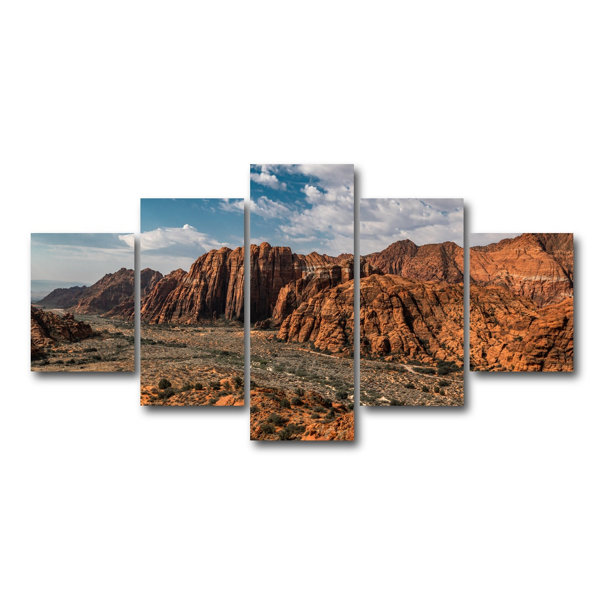 AUTO-MOCKUP WHITE | Tan & Blue | 5 Piece | Gallery Wrap Canvas | group=5_short