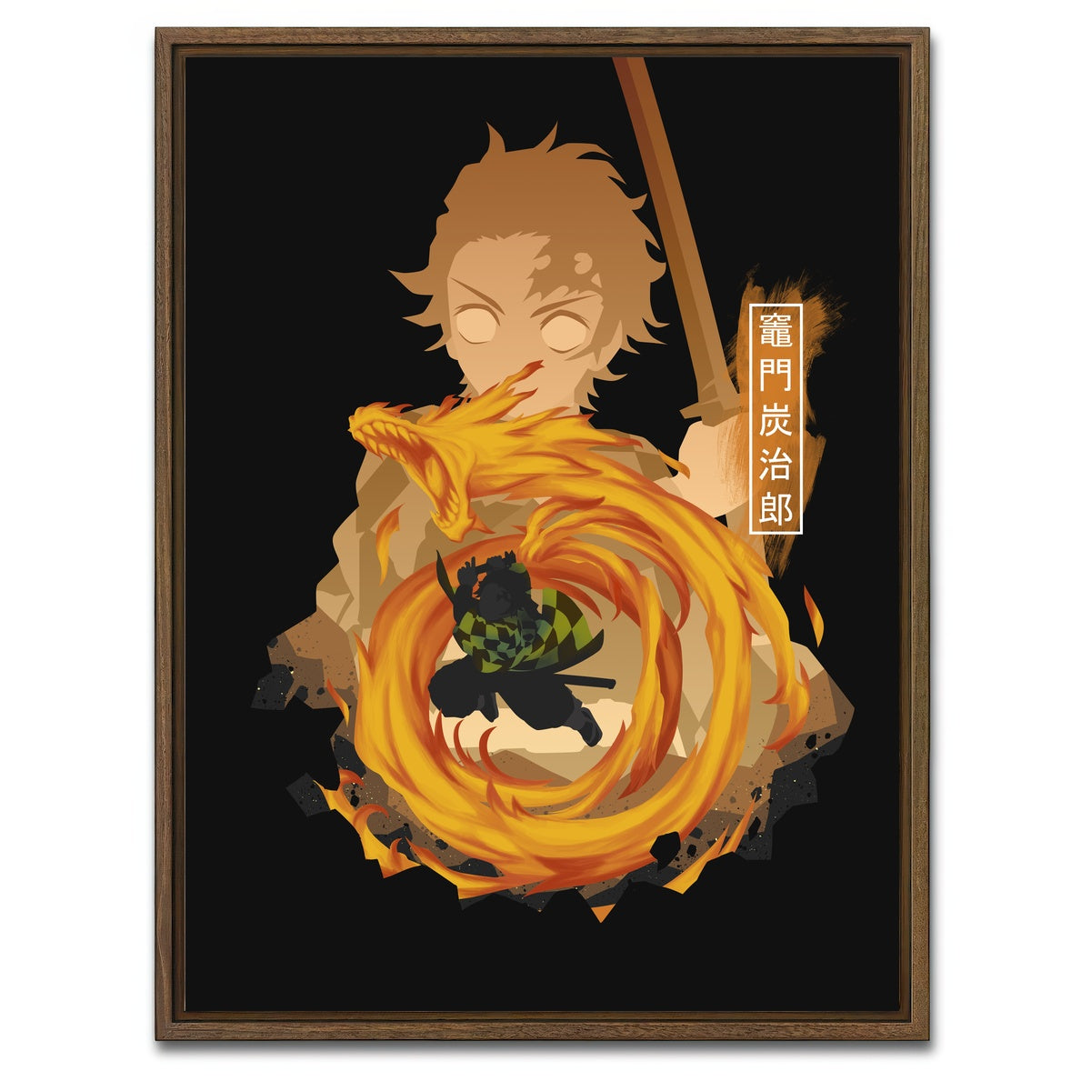 AUTO-MOCKUP WHITE | Tanjiro | 1 Piece | Walnut Framed Canvas | group=3x4