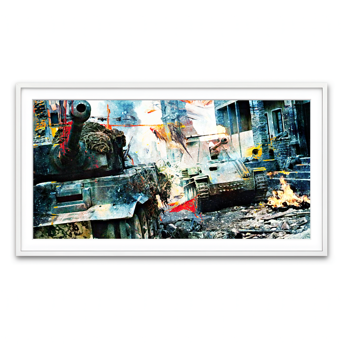 Framed Print 2x1 White