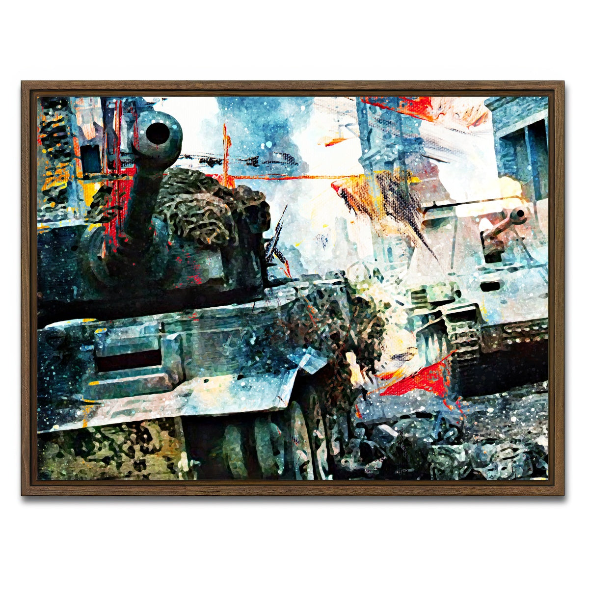 AUTO-MOCKUP WHITE | Tank Battle | 1 Piece | Walnut Framed Canvas | group=4x3