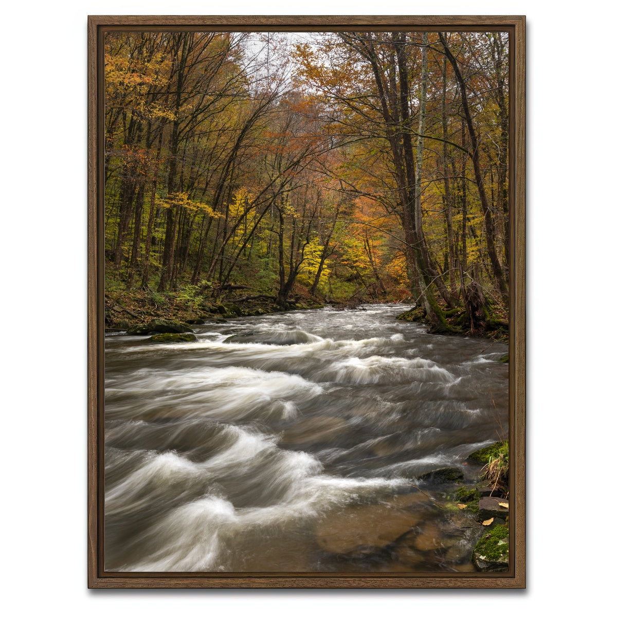 AUTO-MOCKUP WHITE | Tanner's River | 1 Piece | Walnut Framed Canvas | group=3x4