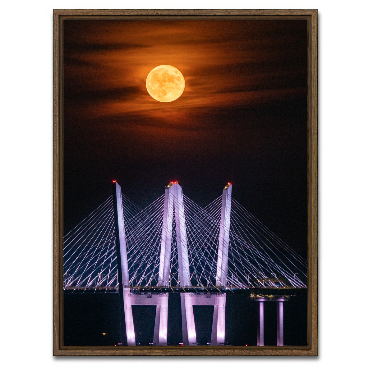 AUTO-MOCKUP WHITE | Tappan Zee Bridge | 1 Piece | Walnut Framed Canvas | group=3x4