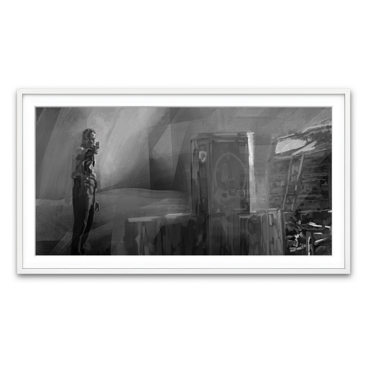 Framed Print 2x1 White