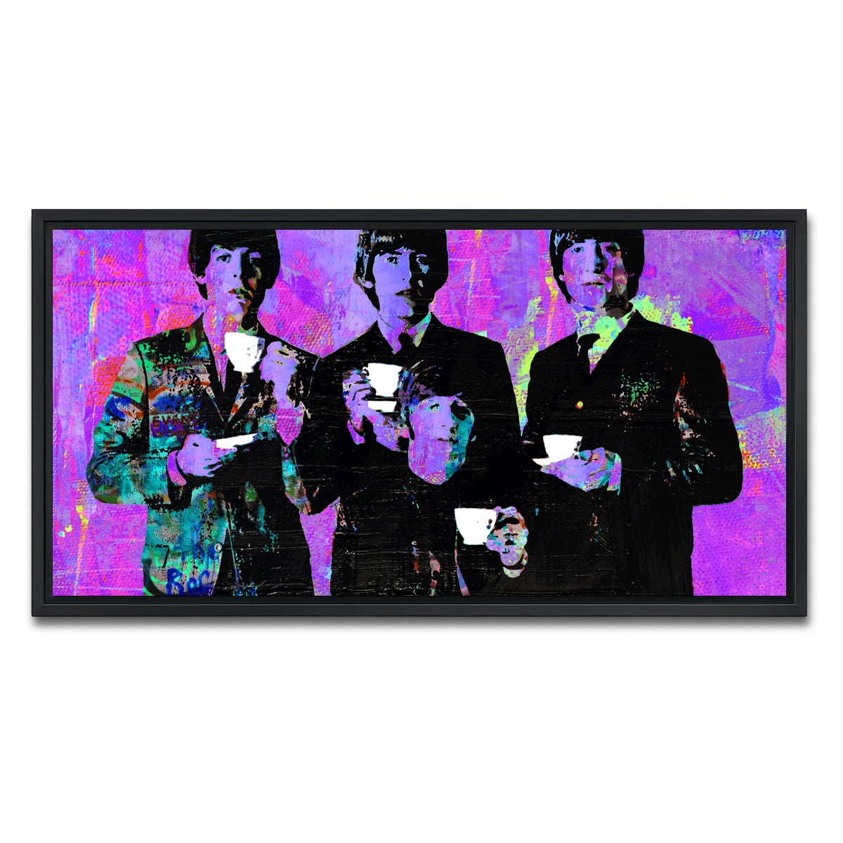 AUTO-MOCKUP WHITE | Tea Time with The Beatles | 1 Piece | Black Framed Canvas | group=2x1