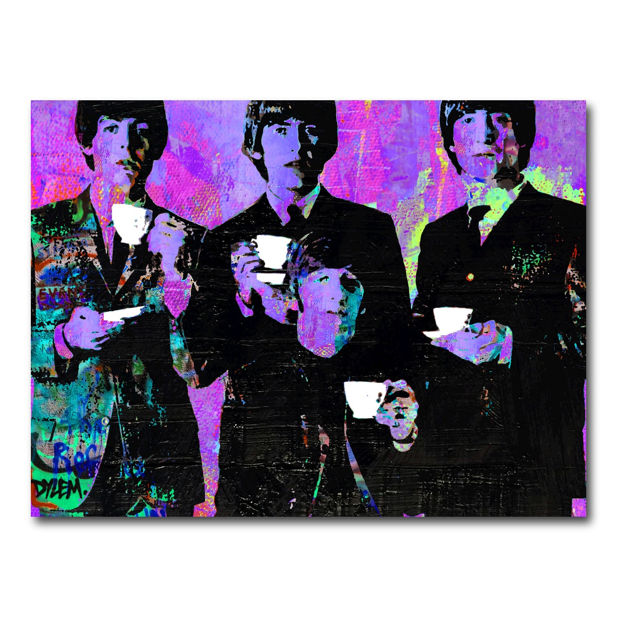 AUTO-MOCKUP WHITE | Tea Time with The Beatles | 1 Piece | Gallery Wrap Canvas | group=4x3