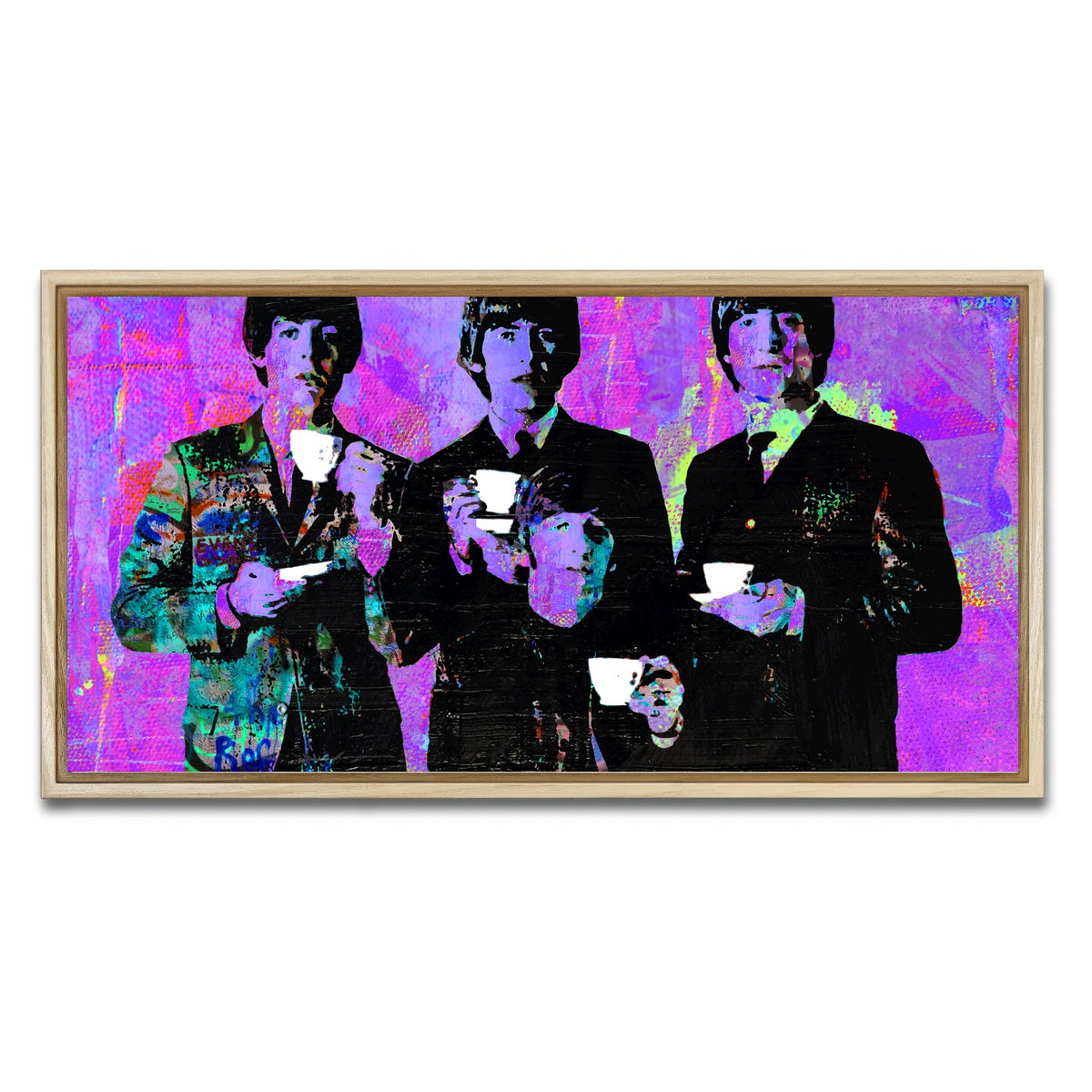 AUTO-MOCKUP WHITE | Tea Time with The Beatles | 1 Piece | Natural Framed Canvas | group=2x1