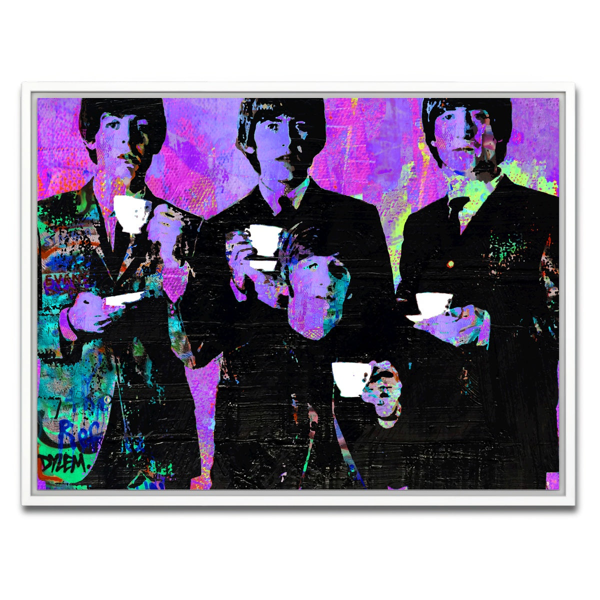 AUTO-MOCKUP WHITE | Tea Time with The Beatles | 1 Piece | White Framed Canvas | group=4x3