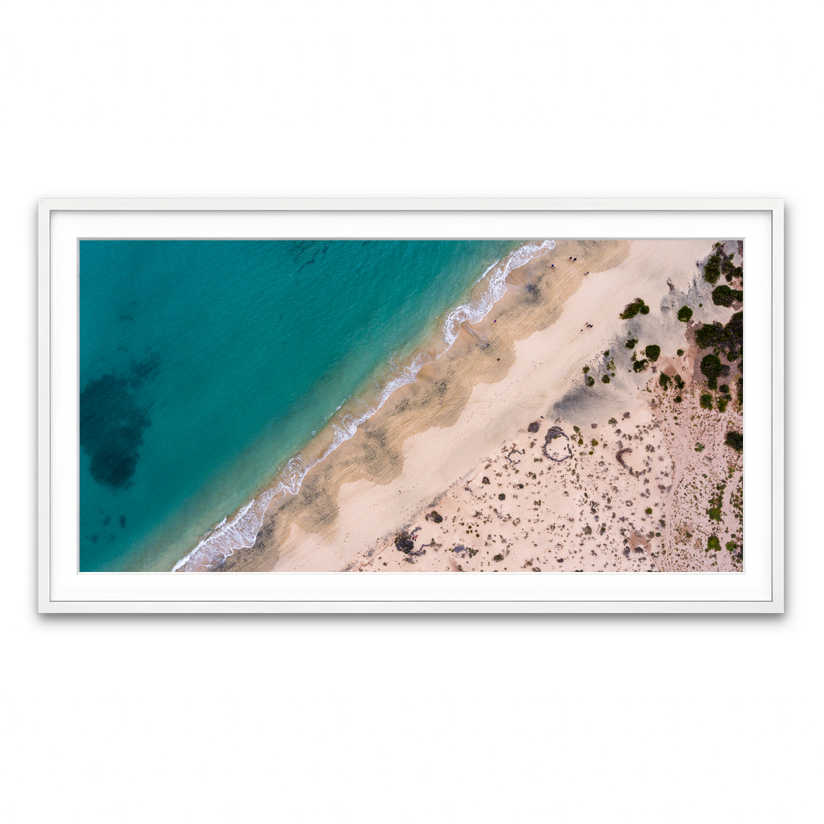 Framed Print 2x1 White