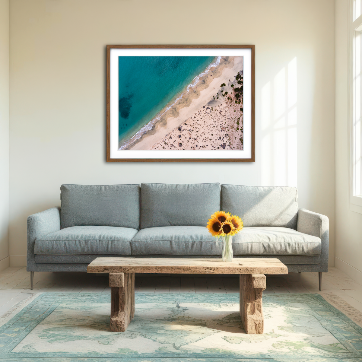 AUTO-MOCKUP ROOM | Teal Beach Wall Art