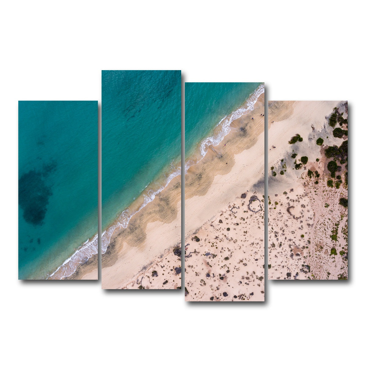 AUTO-MOCKUP WHITE | Teal beach | 4 Piece | Gallery Wrap Canvas | group=4_normal