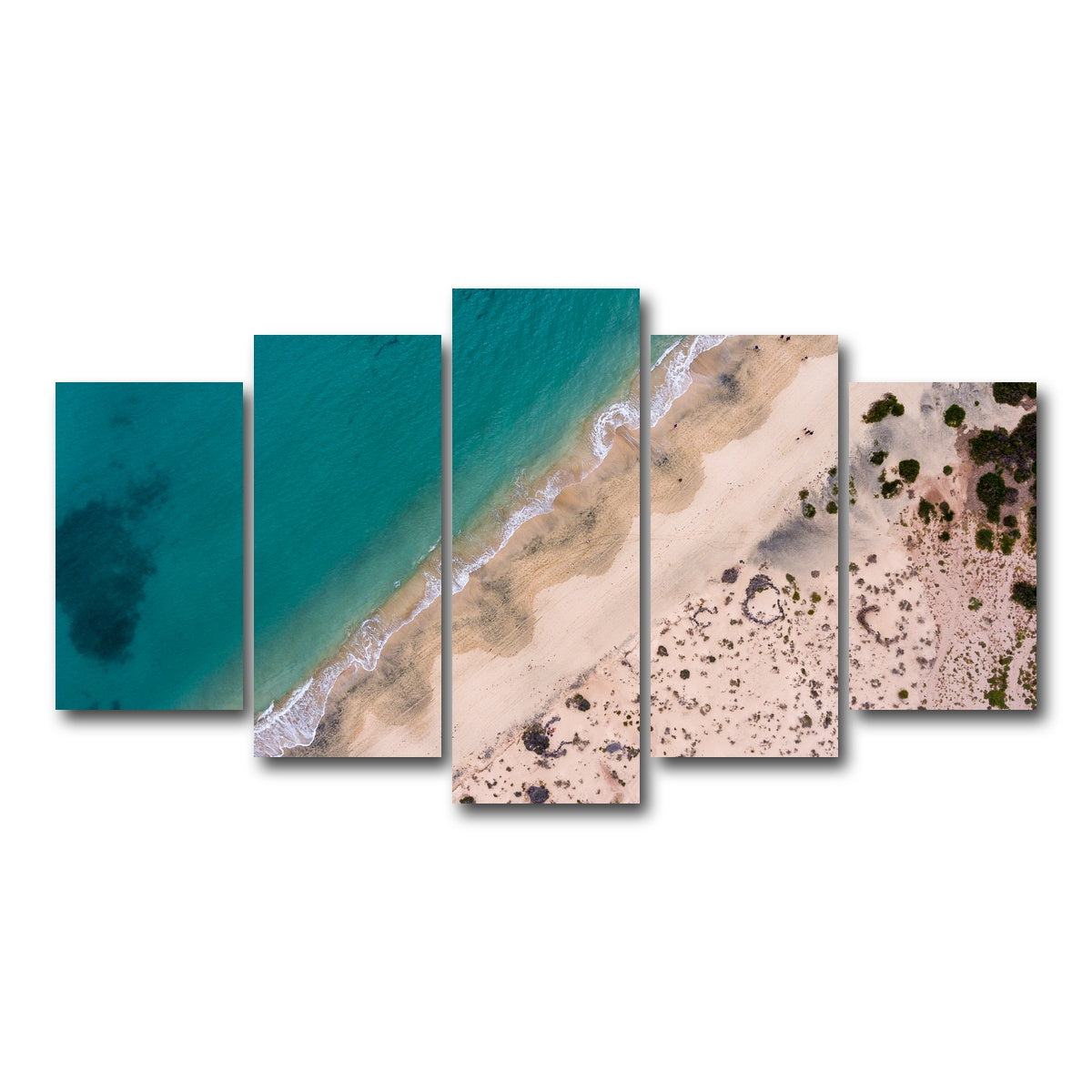 AUTO-MOCKUP WHITE | Teal beach | 5 Piece | Gallery Wrap Canvas | group=5_normal