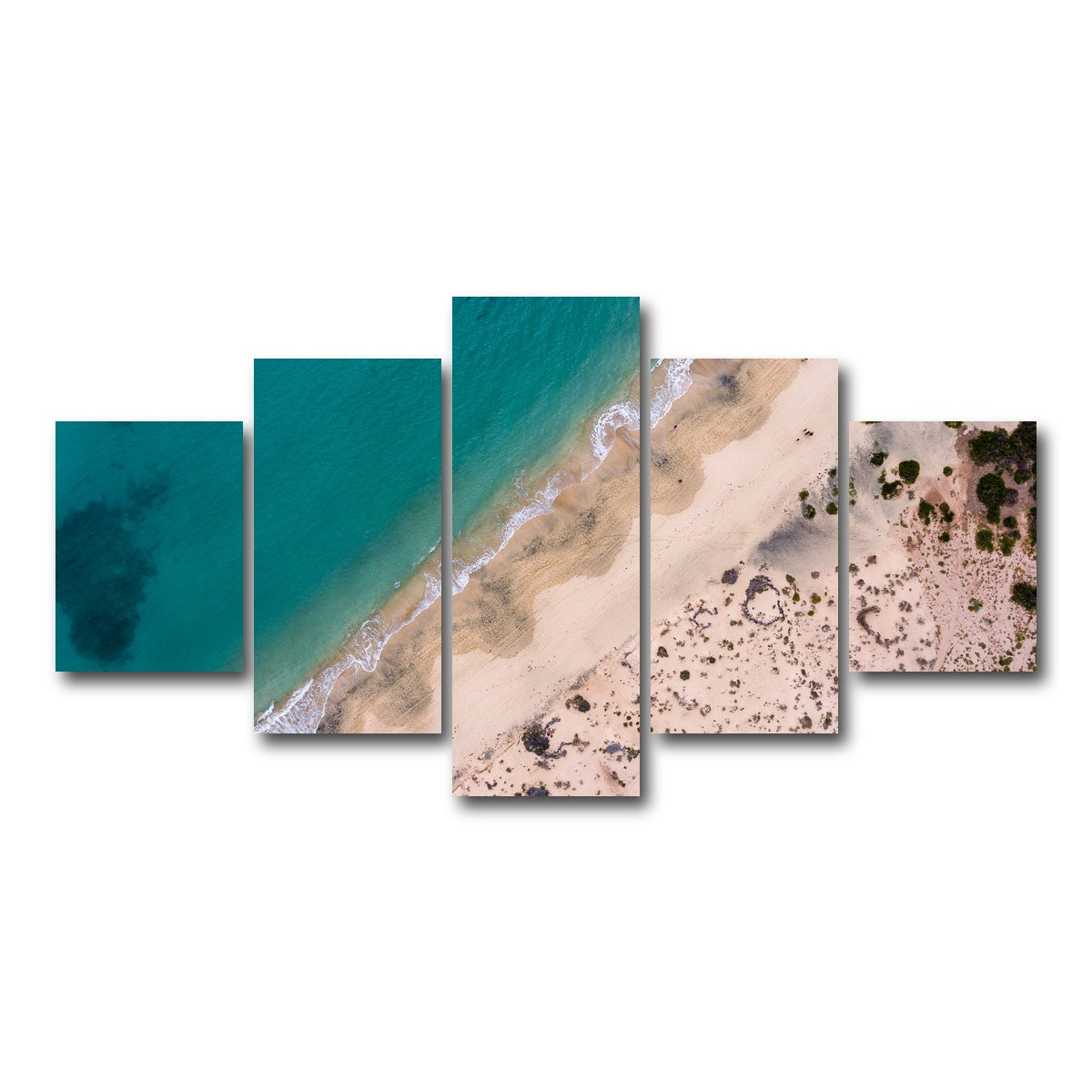 AUTO-MOCKUP WHITE | Teal beach | 5 Piece | Gallery Wrap Canvas | group=5_short