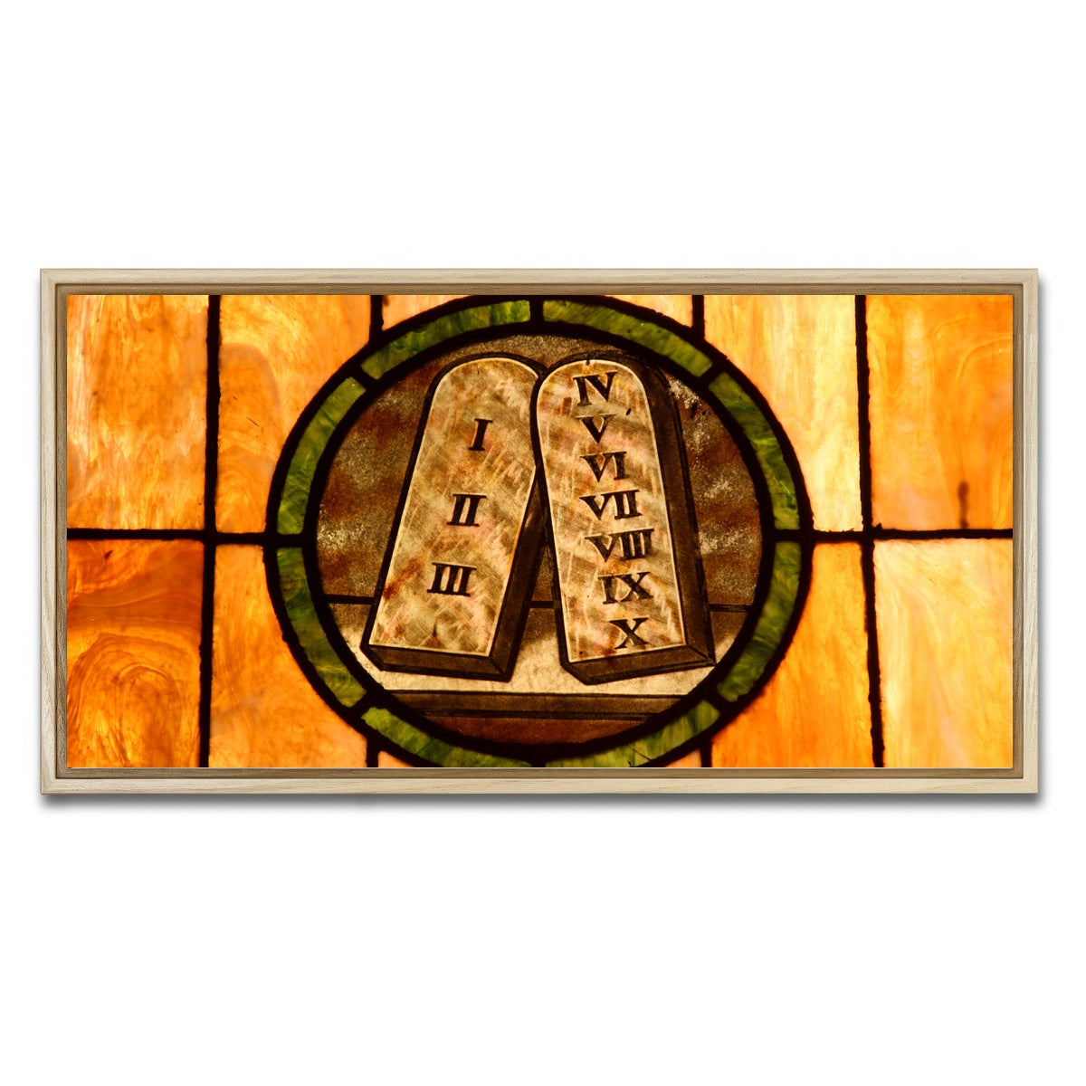 AUTO-MOCKUP WHITE | Ten commandments Crystal art | 1 Piece | Natural Framed Canvas | group=2x1