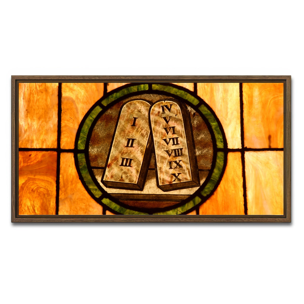 AUTO-MOCKUP WHITE | Ten commandments Crystal art | 1 Piece | Walnut Framed Canvas | group=2x1