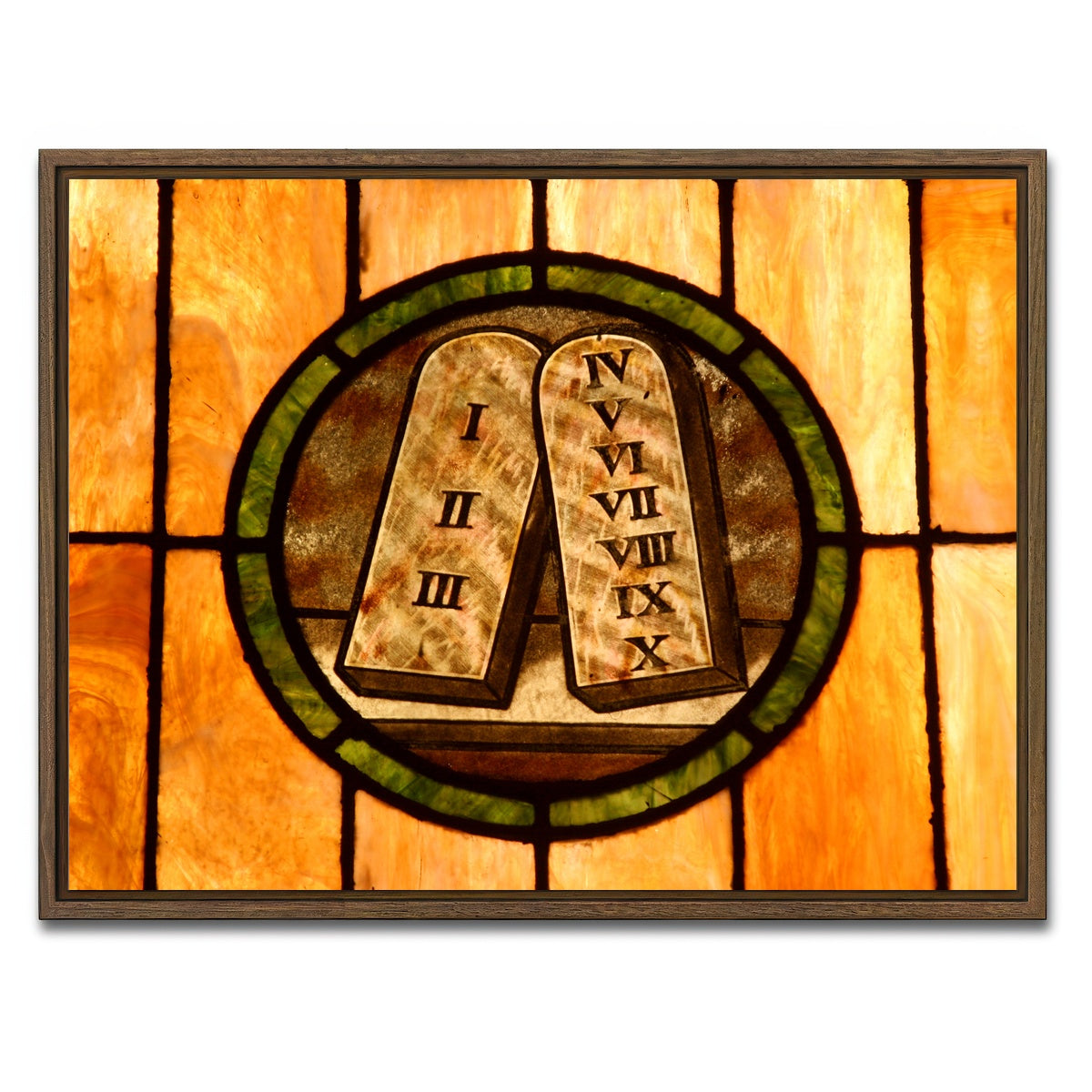 AUTO-MOCKUP WHITE | Ten commandments Crystal art | 1 Piece | Walnut Framed Canvas | group=4x3