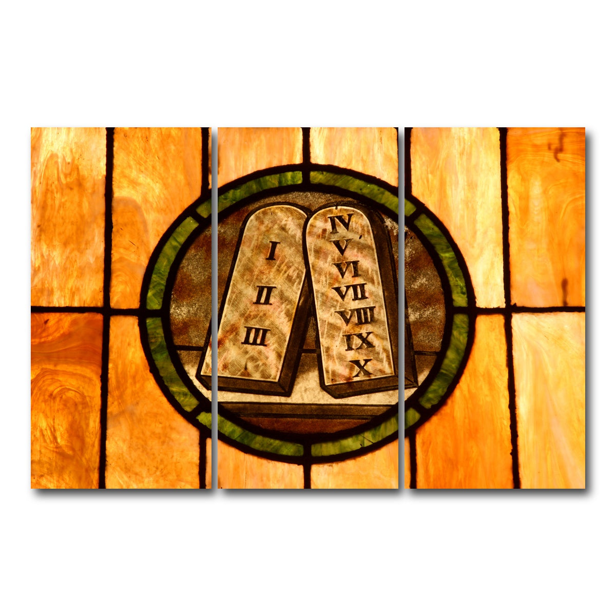 AUTO-MOCKUP WHITE | Ten commandments Crystal art | 3 Piece | Gallery Wrap Canvas | group=12x24