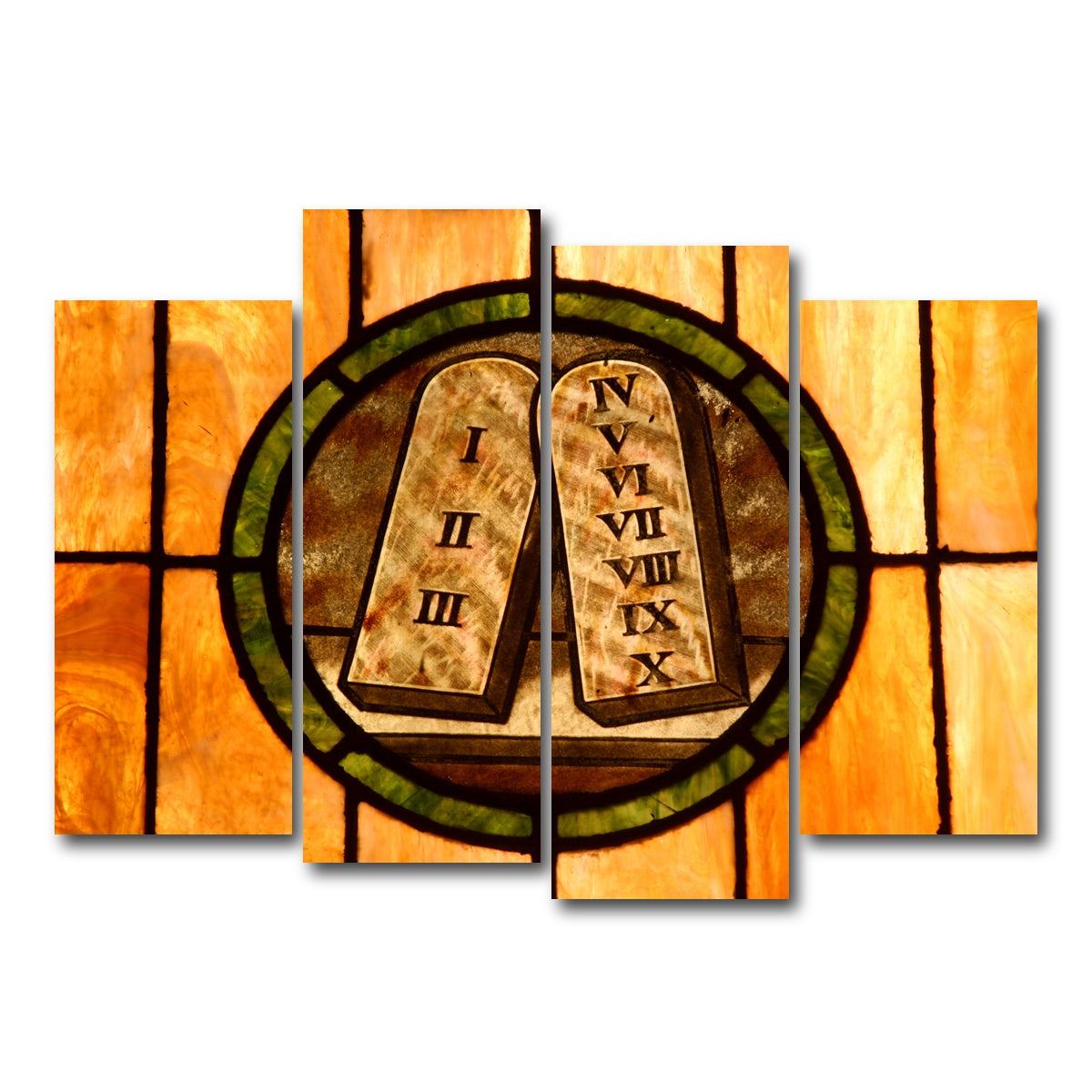 AUTO-MOCKUP WHITE | Ten commandments Crystal art | 4 Piece | Gallery Wrap Canvas | group=4_normal