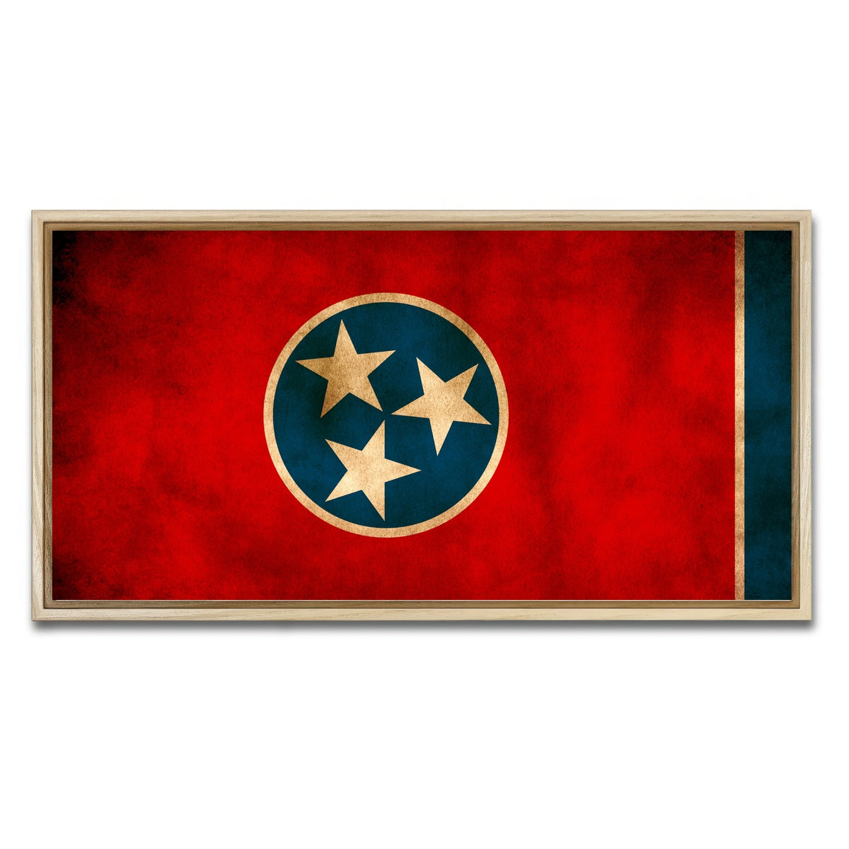AUTO-MOCKUP WHITE | Tennessee Flag Grunge | 1 Piece | Natural Framed Canvas | group=2x1