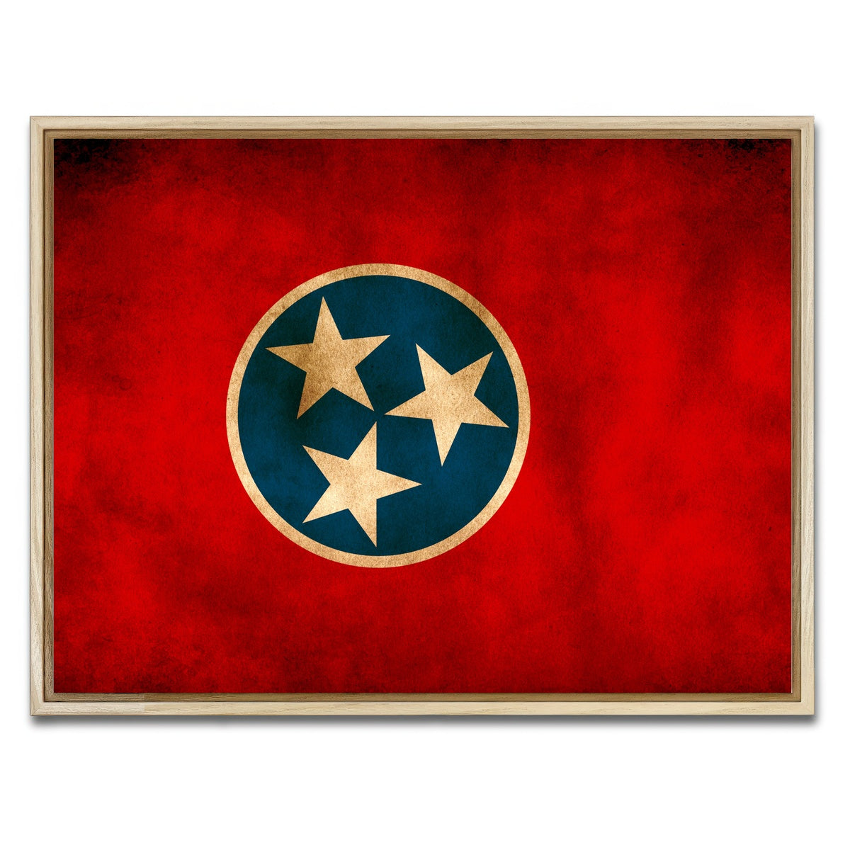 AUTO-MOCKUP WHITE | Tennessee Flag Grunge | 1 Piece | Natural Framed Canvas | group=4x3
