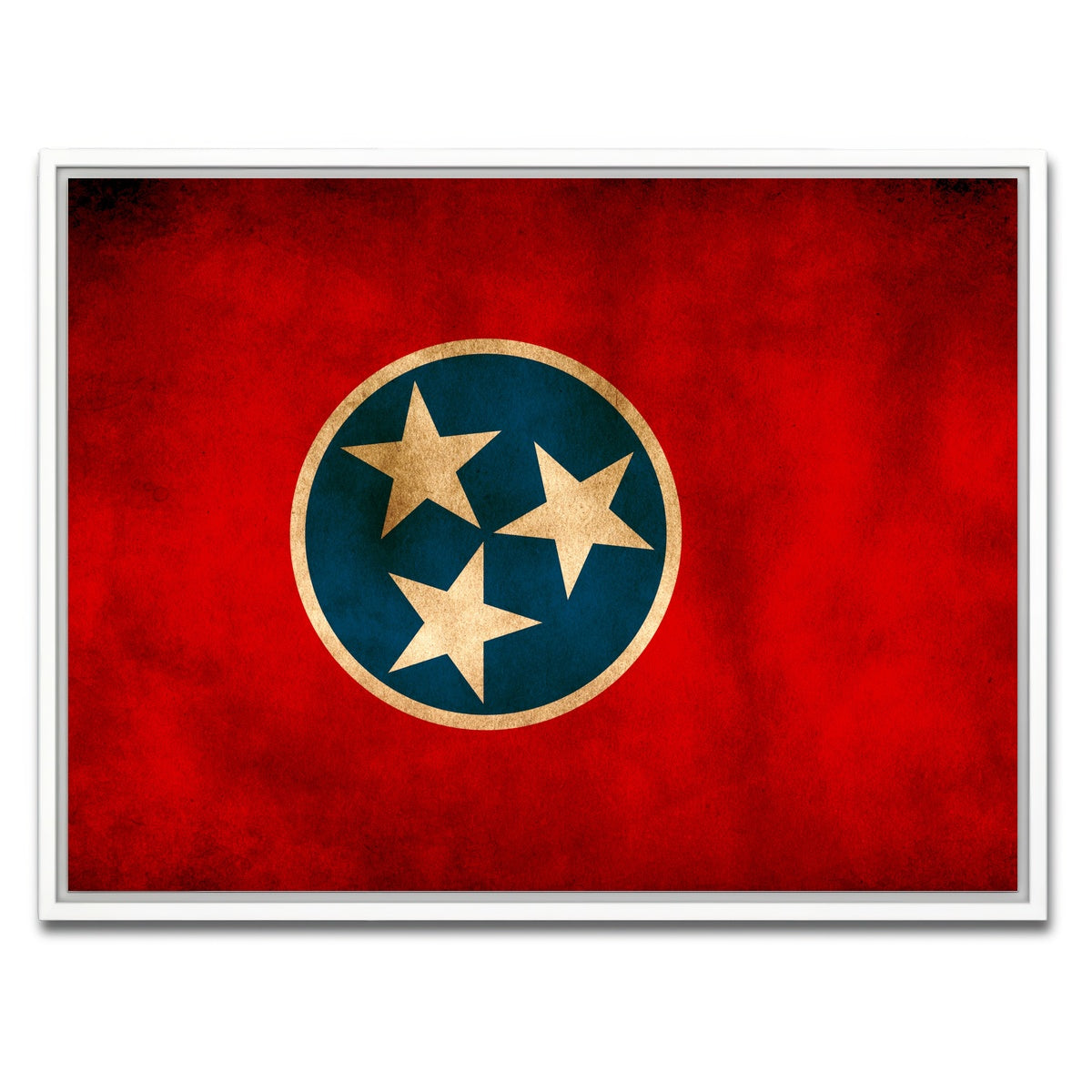 AUTO-MOCKUP WHITE | Tennessee Flag Grunge | 1 Piece | White Framed Canvas | group=4x3