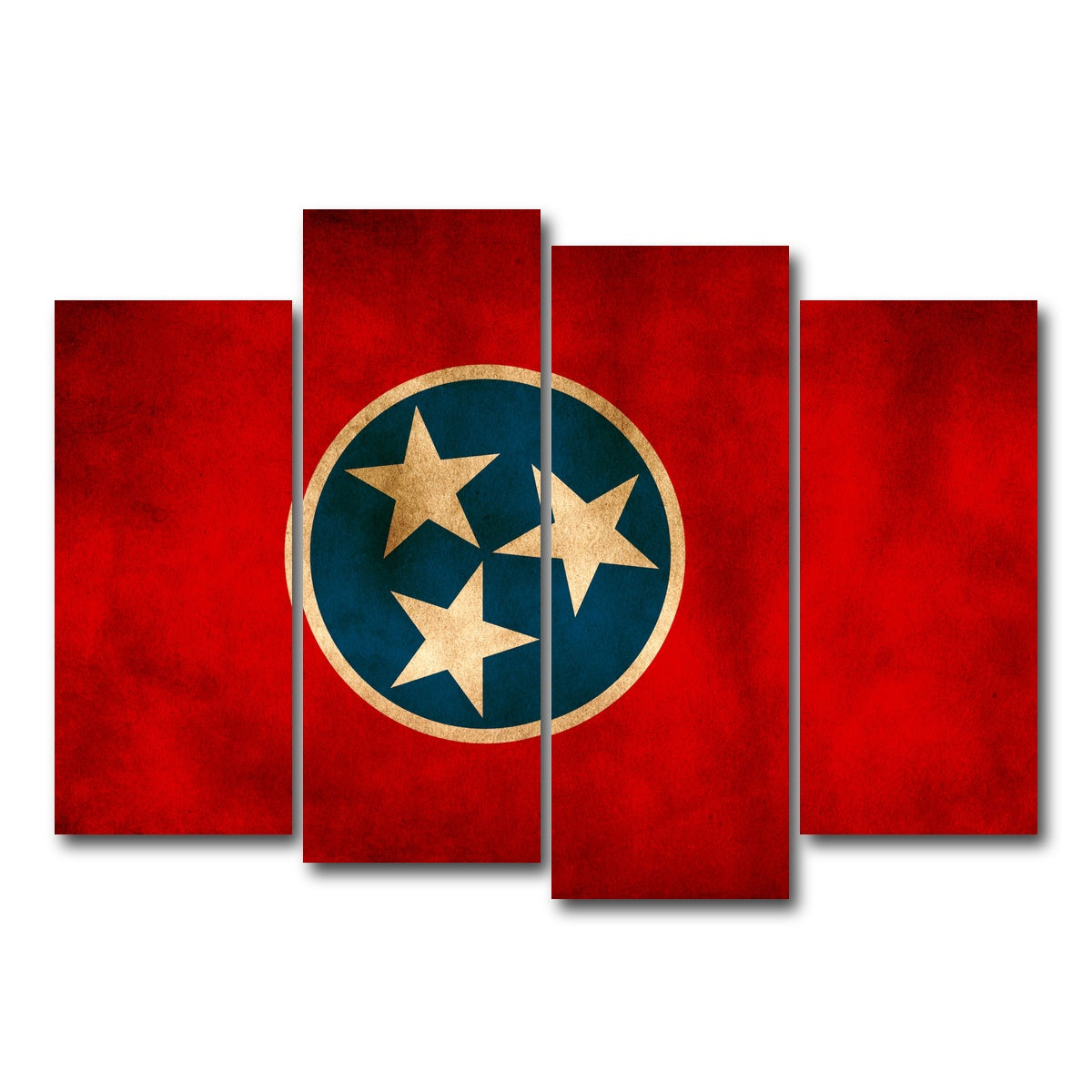 AUTO-MOCKUP WHITE | Tennessee Flag Grunge | 4 Piece | Gallery Wrap Canvas | group=4_normal