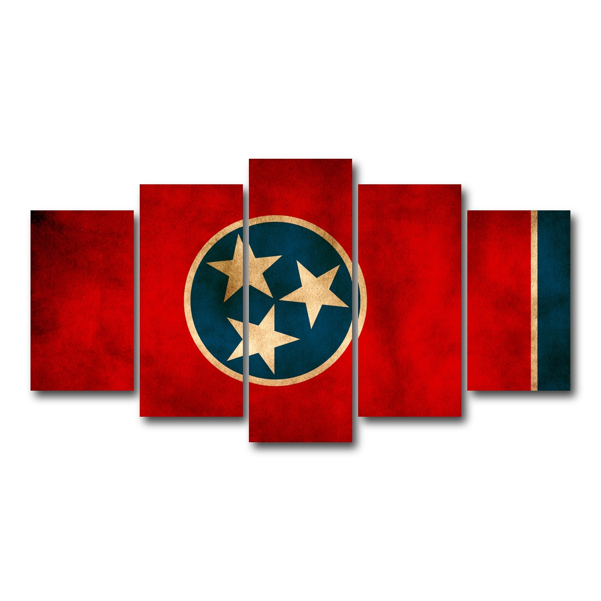 AUTO-MOCKUP WHITE | Tennessee Flag Grunge | 5 Piece | Gallery Wrap Canvas | group=5_normal