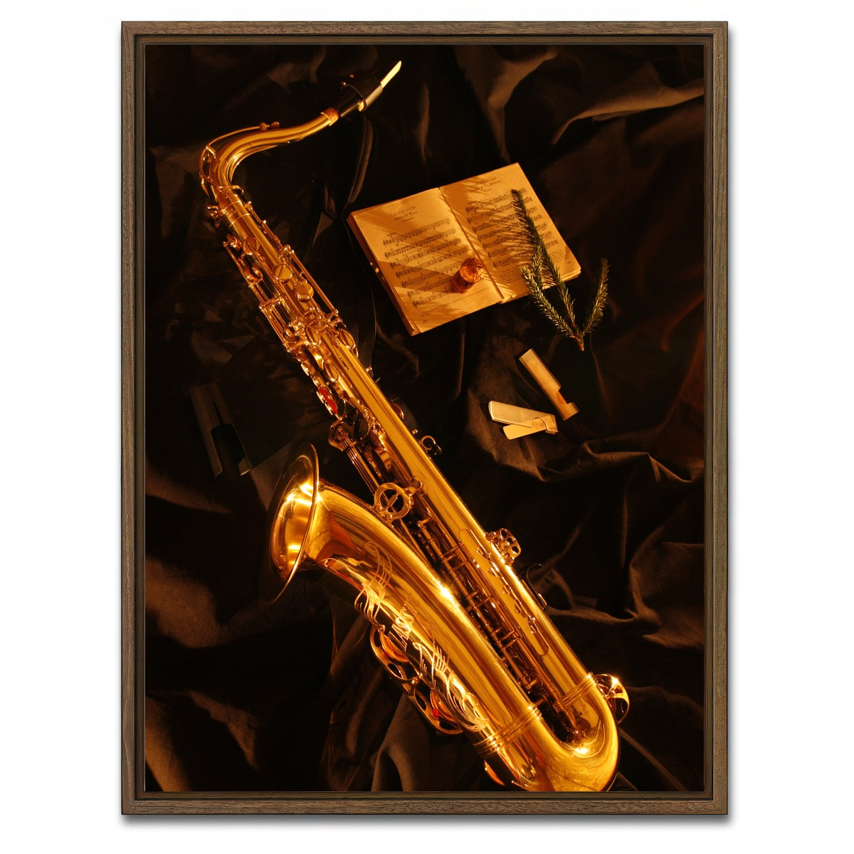 AUTO-MOCKUP WHITE | Tenor saxophone | 1 Piece | Walnut Framed Canvas | group=3x4