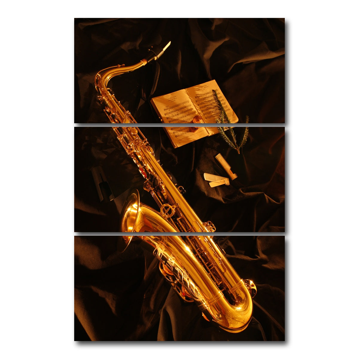 AUTO-MOCKUP WHITE | Tenor saxophone | 3 Piece | Gallery Wrap Canvas | group=12x24_stacked