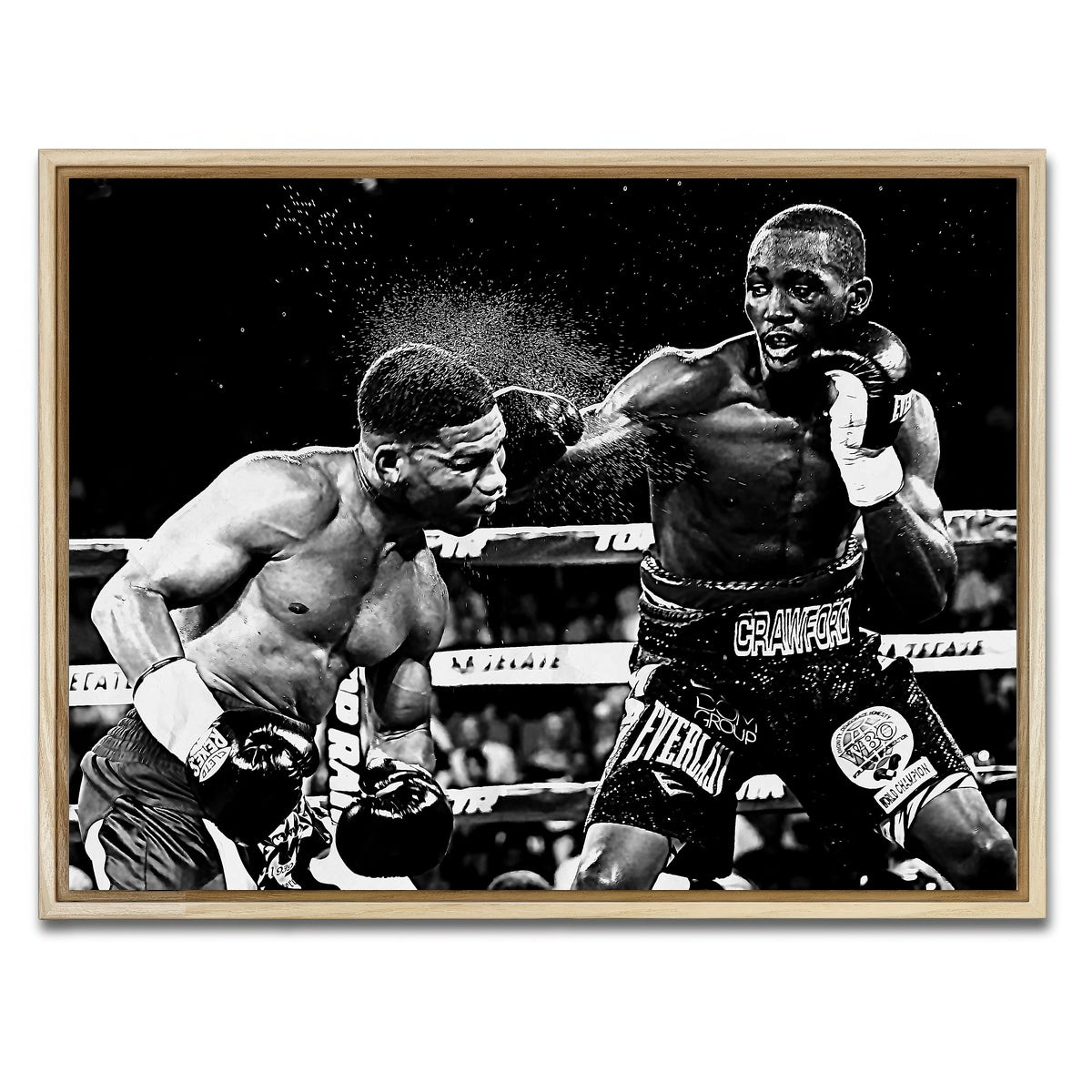 AUTO-MOCKUP WHITE | Terence Crawford Grayscale | 1 Piece | Natural Framed Canvas | group=4x3