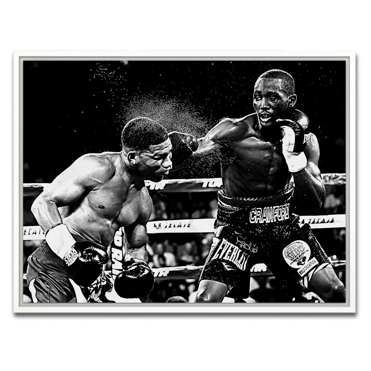 AUTO-MOCKUP WHITE | Terence Crawford Grayscale | 1 Piece | White Framed Canvas | group=4x3