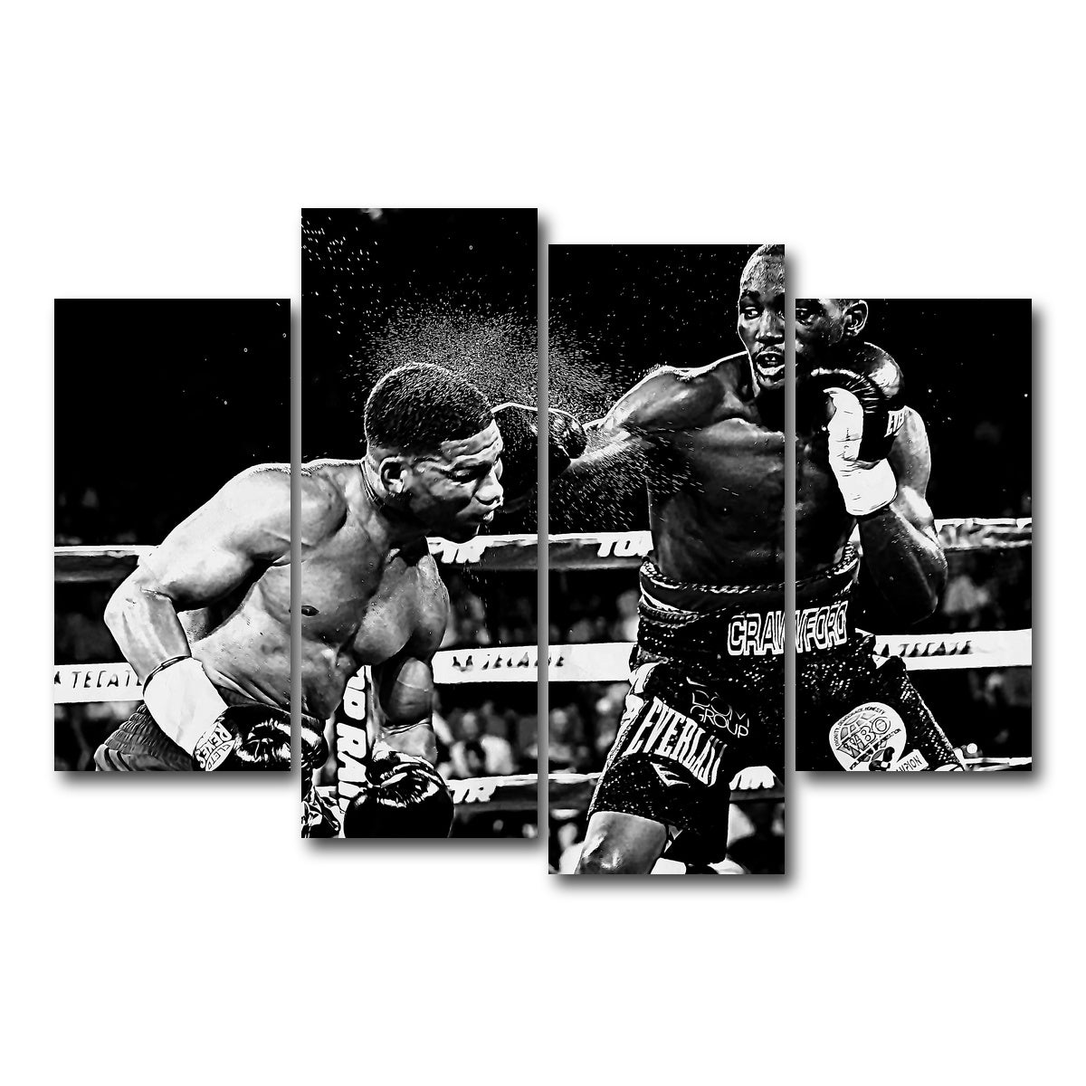 AUTO-MOCKUP WHITE | Terence Crawford Grayscale | 4 Piece | Gallery Wrap Canvas | group=4_short