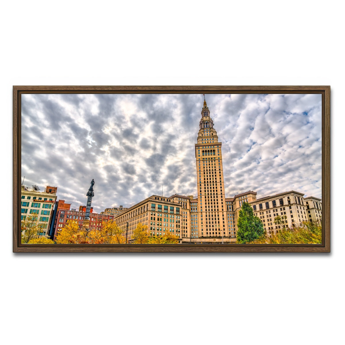 AUTO-MOCKUP WHITE | Terminal Tower | 1 Piece | Walnut Framed Canvas | group=2x1