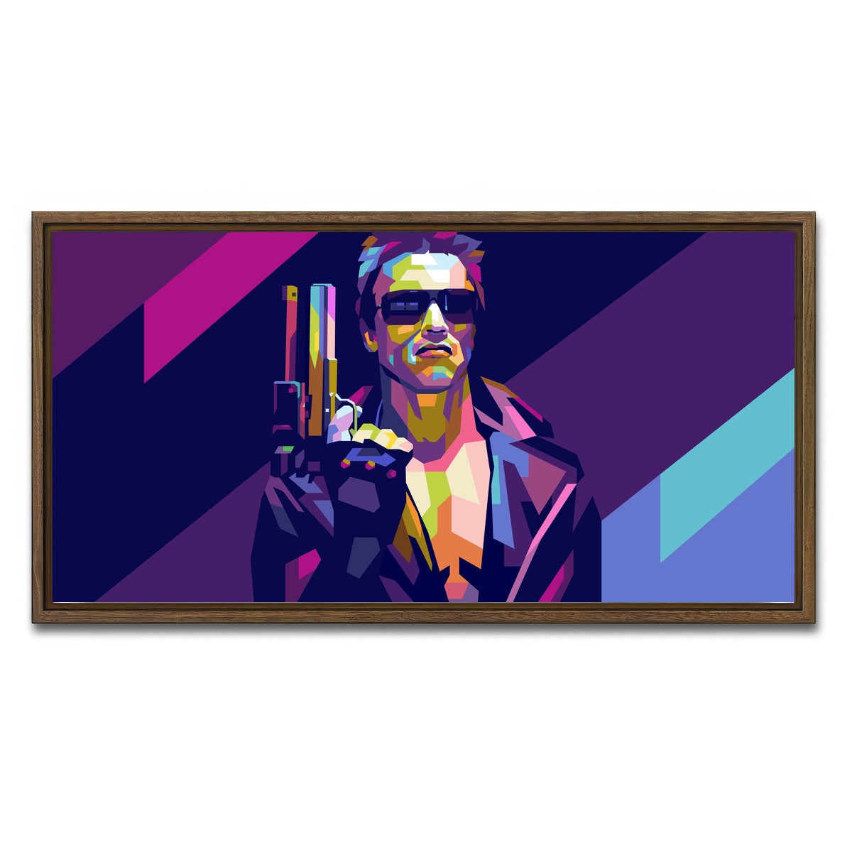 AUTO-MOCKUP WHITE | Terminator Arnold | 1 Piece | Walnut Framed Canvas | group=2x1