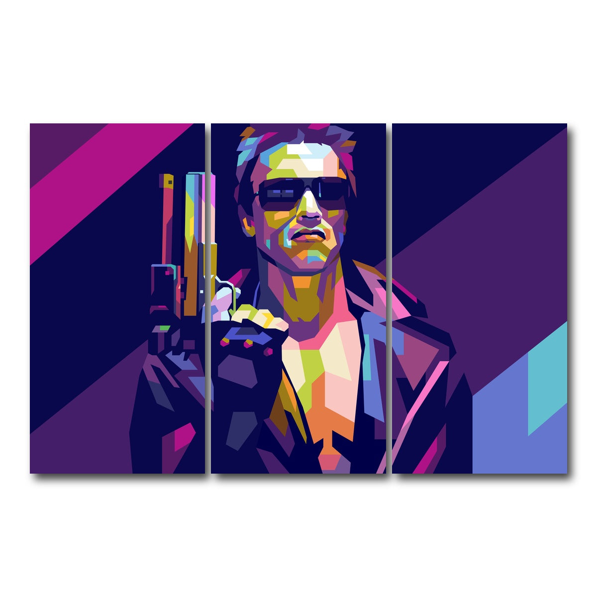 AUTO-MOCKUP WHITE | Terminator Arnold | 3 Piece | Gallery Wrap Canvas | group=12x24
