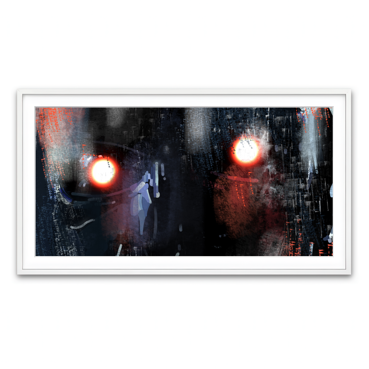 Framed Print 2x1 White