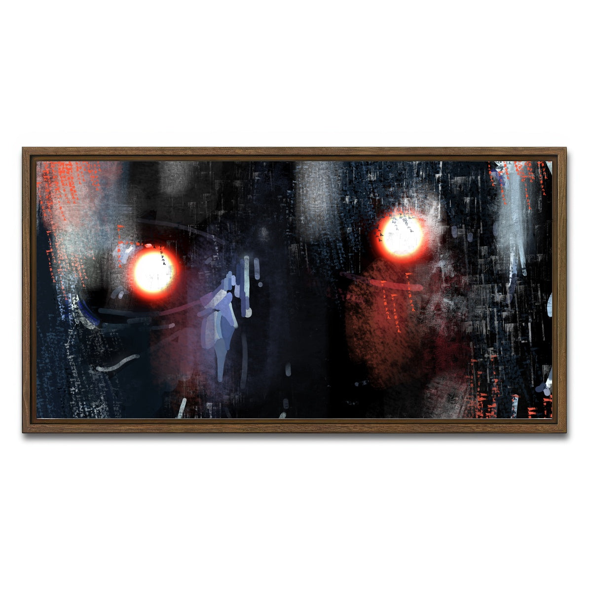 AUTO-MOCKUP WHITE | Terminator Eyes | 1 Piece | Walnut Framed Canvas | group=2x1
